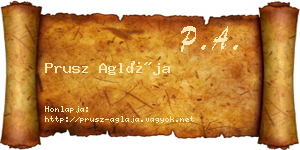 Prusz Aglája névjegykártya
